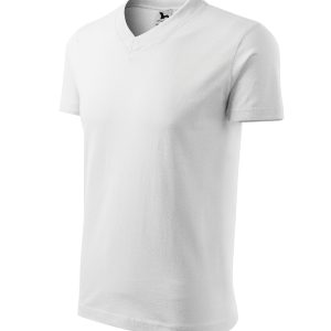 V-neck 102 - Tricou unisex alb