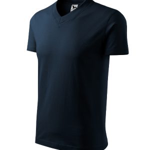 V-neck 102 - Tricou unisex albastru marin