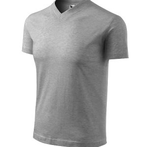 V-neck 102 - Tricou unisex gri închis
