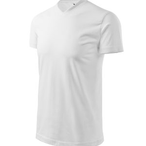 Heavy V-neck 111 - Tricou unisex alb