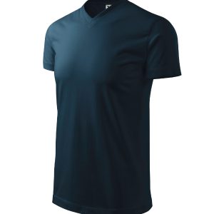 Heavy V-neck 111 - Tricou unisex albastru marin