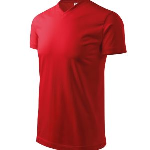 Heavy V-neck 111 - Tricou unisex roşu