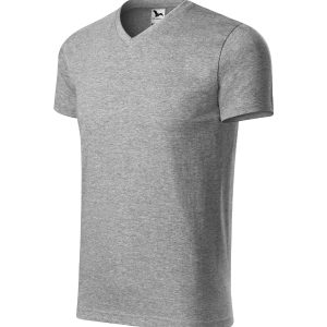 Heavy V-neck 111 - Tricou unisex gri închis