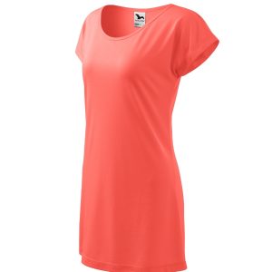 Love 123 - Tricou/rochie pentru damă coral