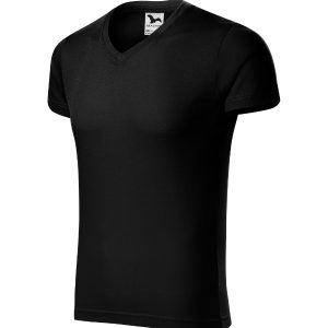 Slim Fit V-neck 146 - Tricou pentru bărbaţi negru