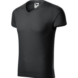 Slim Fit V-neck 146 - Tricou pentru bărbaţi ebony gray