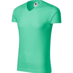 Slim Fit V-neck 146 - Tricou pentru bărbaţi verde mentă