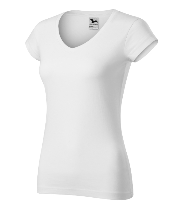 Fit V-neck 162 - Tricou pentru damă alb