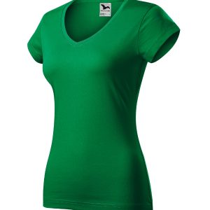 Fit V-neck 162 - Tricou pentru damă verde mediu