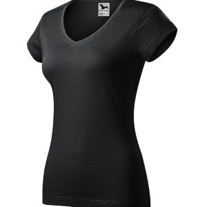 Fit V-neck 162 - Tricou pentru damă ebony gray