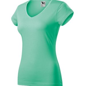 Fit V-neck 162 - Tricou pentru damă verde mentă