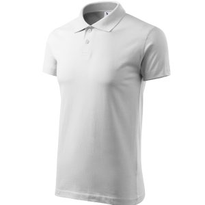 Single J. 202 - Tricou polo pentru bărbaţi alb