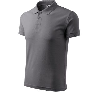 Pique Polo 203 - Tricou polo pentru bărbaţi gri metalic