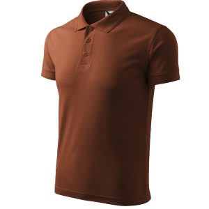 Pique Polo 203 - Tricou polo pentru bărbaţi ciocolatiu