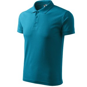 Pique Polo 203 - Tricou polo pentru bărbaţi turcoaz închis
