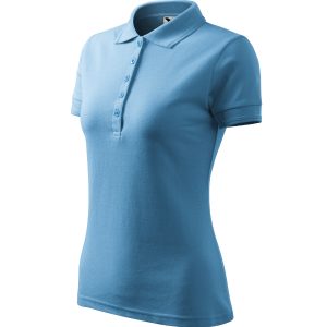 Pique Polo 210 - Tricou polo pentru damă albastru azuriu