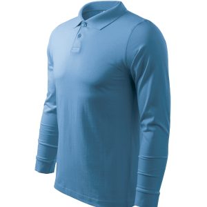 Single J. LS 211 - Tricou polo pentru bărbaţi albastru azuriu