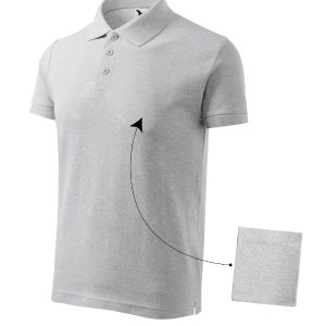 Cotton 212 - Tricou polo pentru bărbaţi gri deschis