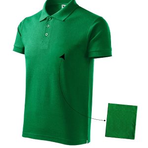 Cotton 212 - Tricou polo pentru bărbaţi verde mediu