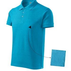 Cotton 212 - Tricou polo pentru bărbaţi turcoaz