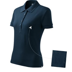 Cotton 213 - Tricou polo pentru damă albastru marin