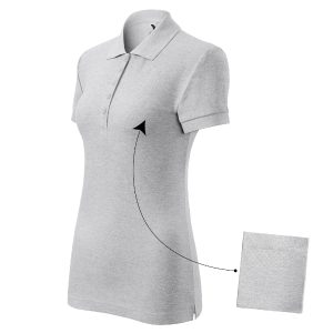 Cotton 213 - Tricou polo pentru damă gri deschis