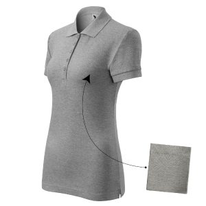 Cotton 213 - Tricou polo pentru damă gri închis