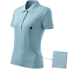 Cotton 213 - Tricou polo pentru damă albastru deschis