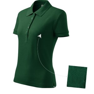 Cotton 213 - Tricou polo pentru damă dark green