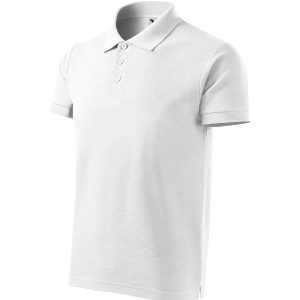 Cotton Heavy 215 - Tricou polo pentru bărbaţi alb