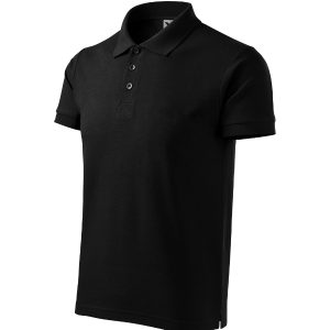 Cotton Heavy 215 - Tricou polo pentru bărbaţi negru