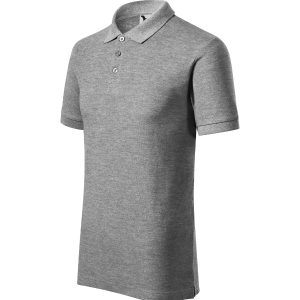 Cotton Heavy 215 - Tricou polo pentru bărbaţi gri închis