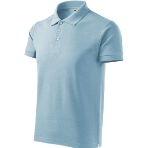 Cotton Heavy 215 - Tricou polo pentru bărbaţi albastru deschis