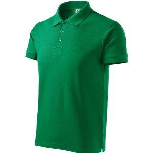 Cotton Heavy 215 - Tricou polo pentru bărbaţi verde mediu
