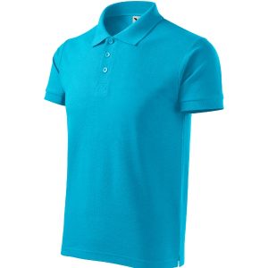 Cotton Heavy 215 - Tricou polo pentru bărbaţi turcoaz