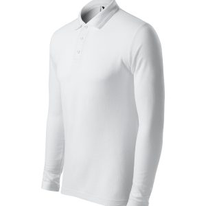 Pique Polo LS 221 - Tricou polo pentru bărbaţi alb