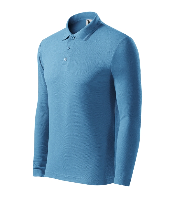 Pique Polo LS 221 - Tricou polo pentru bărbaţi albastru azuriu