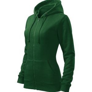 Trendy Zipper 411 - Hanorac pentru damă verde sticlă