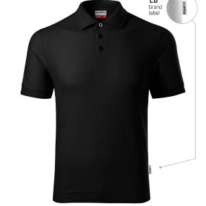 Reserve R22 - Tricou polo pentru bărbaţi negru 01 (brand label)