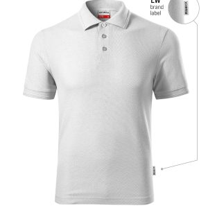 Reserve R22 - Tricou polo pentru bărbaţi alb 00 (brand label)