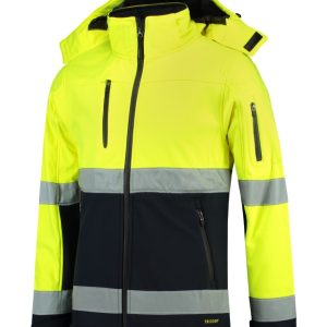 Bi-color EN ISO 20471 Softshell T52 - Jachetă softshell unisex galben reflectorizat